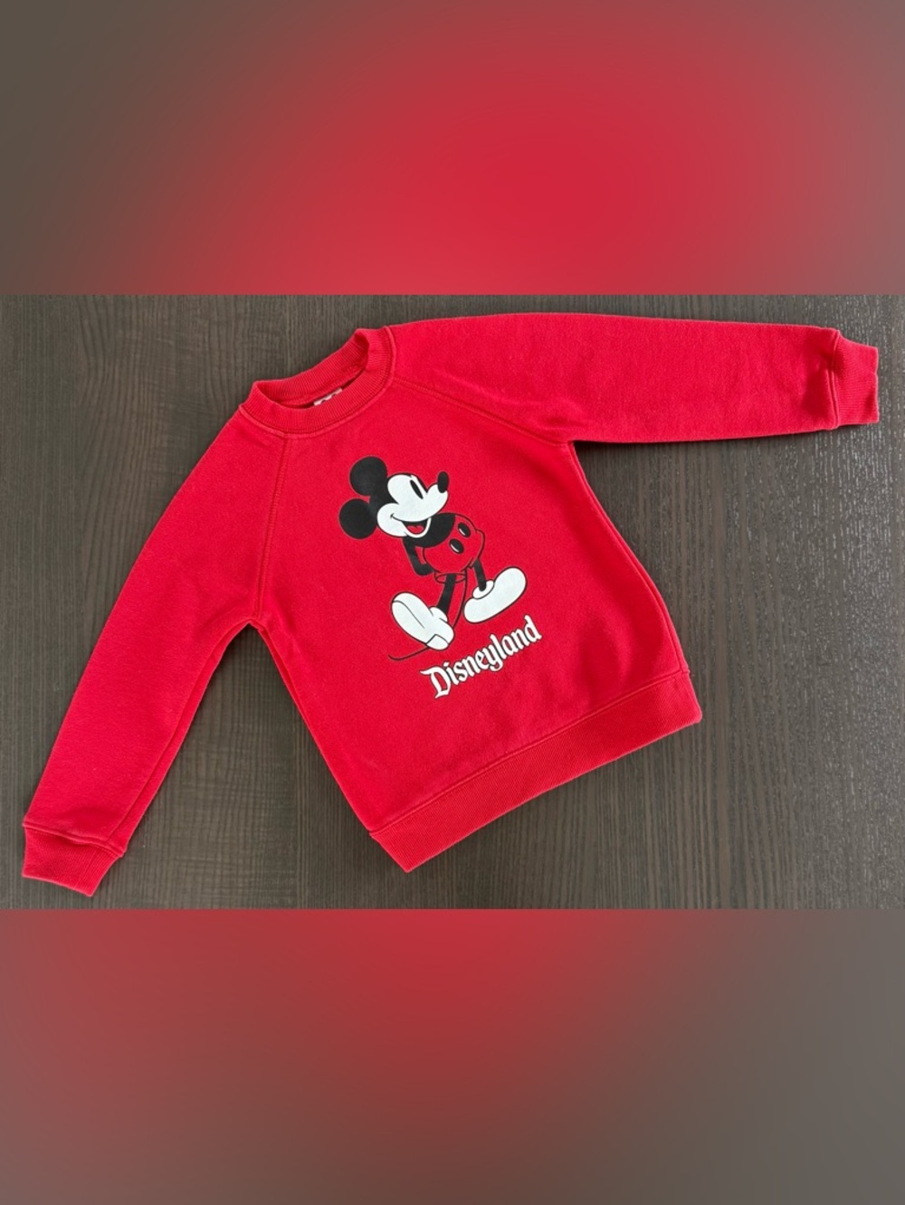 Disney Red Mickey Disneyland Kids Sweatshirt